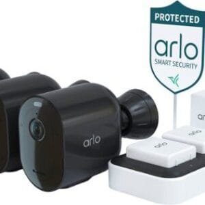Arlo - Pro 5S 2K 3 Camera Indoor/Outdoor Wire Free Spotlight Security Camera Bundle - Black