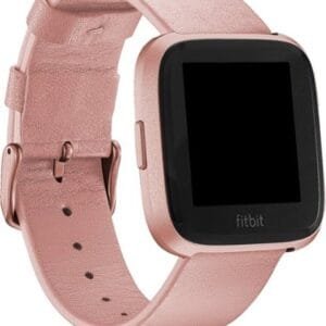 Platinum™ - Leather Watch Band for Fitbit Versa 2, Fitbit Versa and Fitbit Versa Lite - Pink