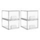 Vtopmart 4 Pack Clear Stackable Storage Drawers, 4.4” Tall Acrylic Bathroom Makeup Organizer,Plastic Storage Bins For Vanity, Undersink, Kitchen Cabinets, Pantry, Home Organization and Storage